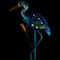 3ft. Solar Lighted Blue Heron Outdoor Garden Stake